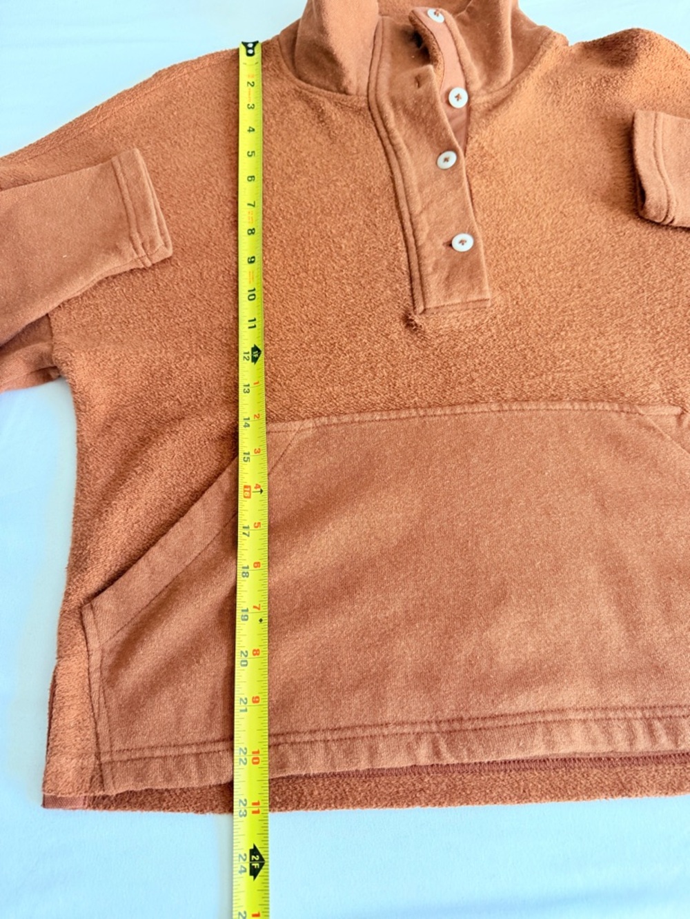 REI Co-op "Wallace" Lake Hemp Cotton Rust Orange Fleece Pullover Gorpcore Camp - Picture 15 of 16